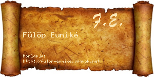 Fülöp Euniké névjegykártya